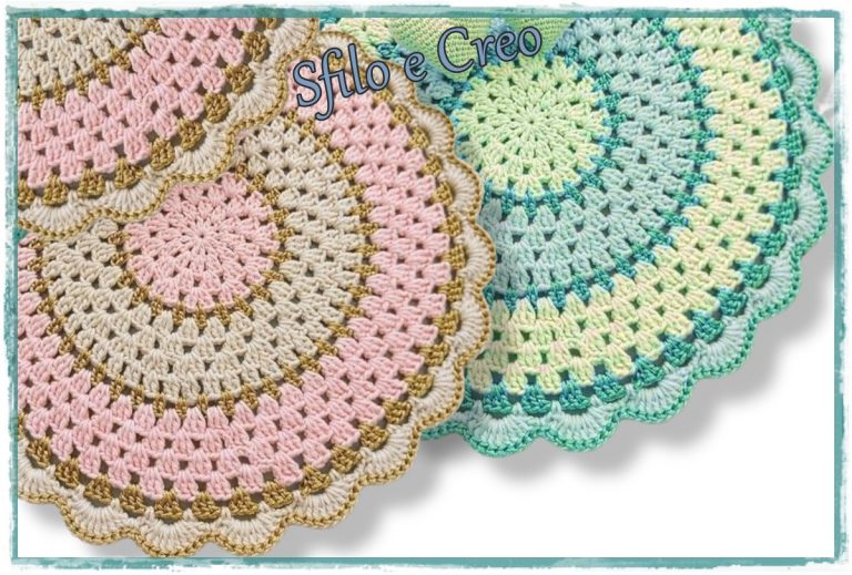 sottopiatto a uncinetto modello granny