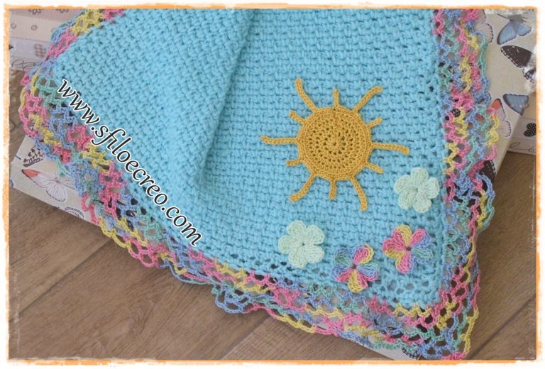 copertina Sole e Fiori a uncinetto