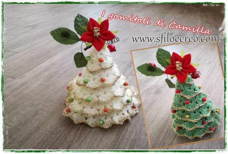 albero di natale a uncinetto