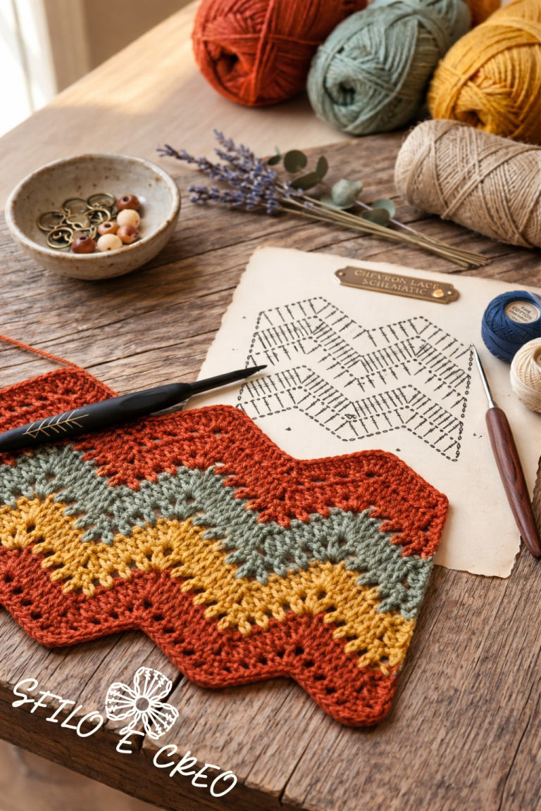 Punto Chevron a uncinetto: elegante, ritmico e super versatile