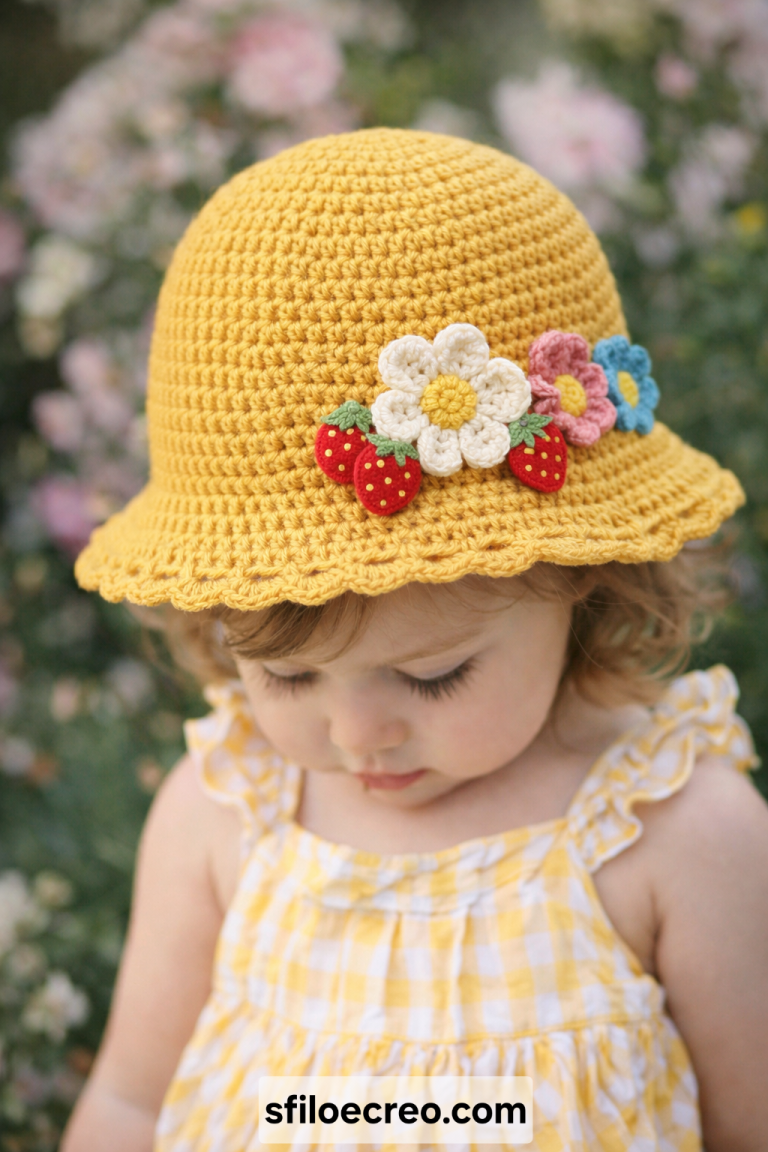 Cappellino a uncinetto per bimba: il modello estivo più dolce