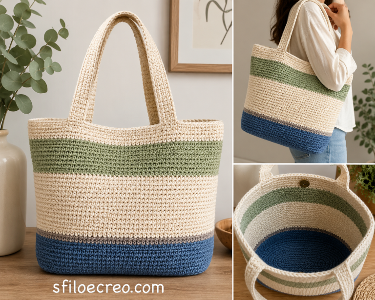 Come realizzare una borsa estiva a uncinetto a righe