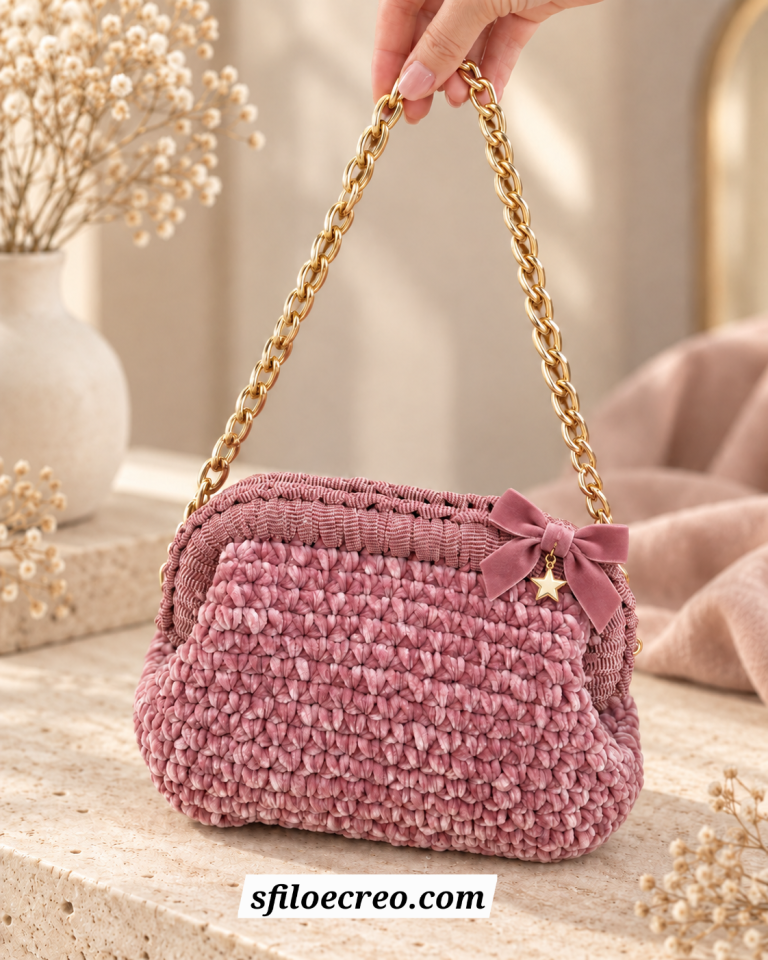 Come fare una Clutch all’Uncinetto in Velluto con soli 2 Gomitoli (Tutorial Facile)